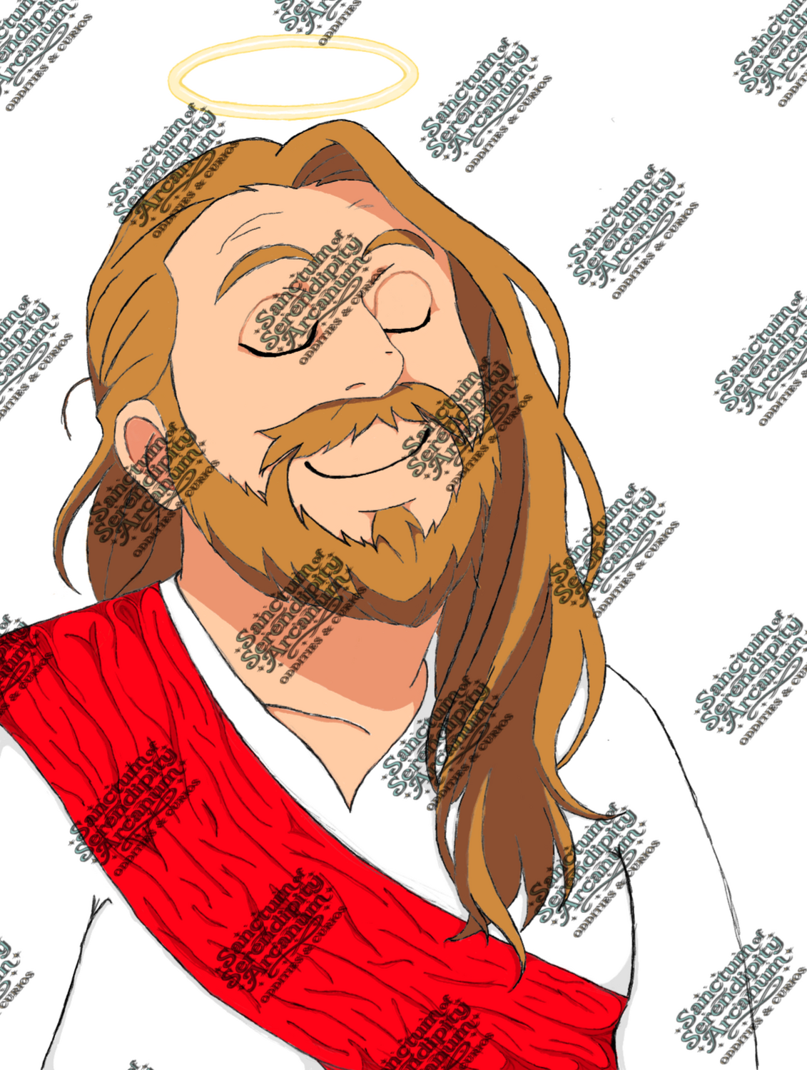 Jesus PNG Tuber closed mouth with blink
