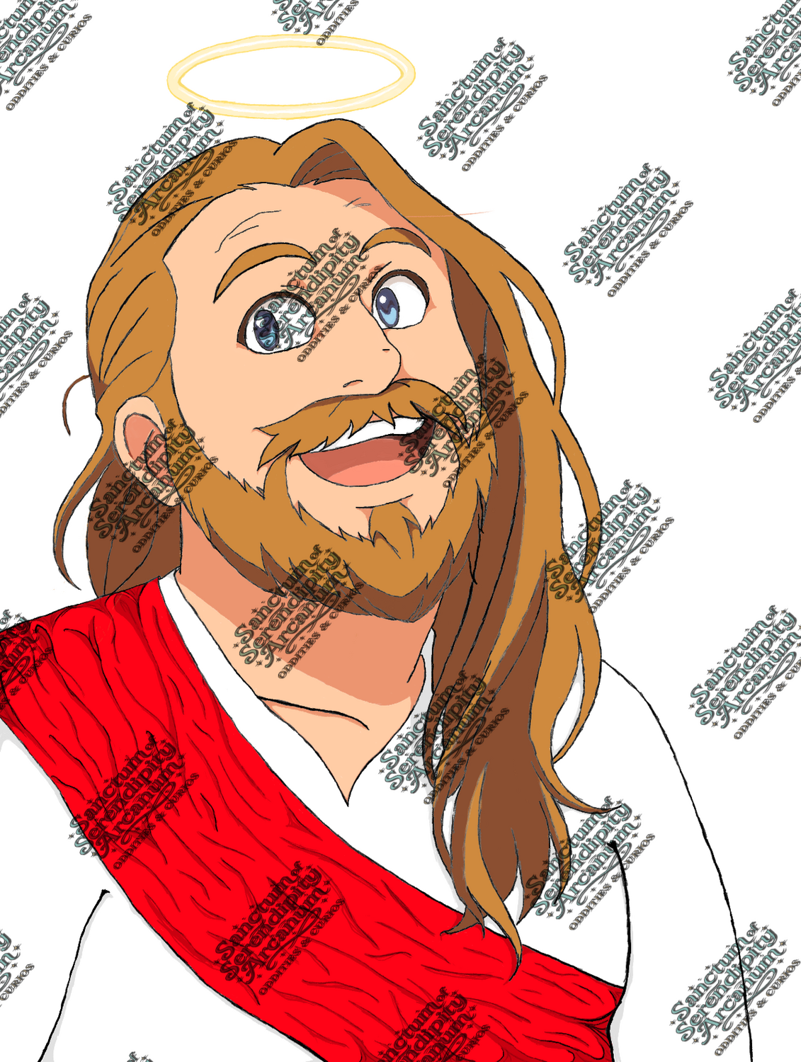 Jesus PNG Tuber open mouth